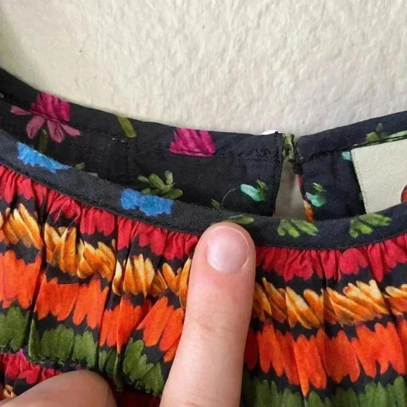 Farm Rio Fruit Garden Ruffle Puff Sleeve Blouse Women’s Size Small - Picture 14 of 16